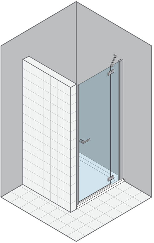 Porte pendulaire Duka Gallery 3000 New Chrom&eacute;/Alu brillant Verre clair ProCare