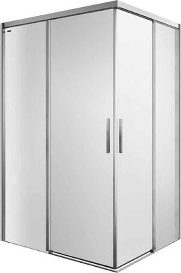 Eckeinstieg Duscholux Bella Vita 3, Bodenmontage Silber hochglanzeloxiert Echtglas klar CareTec Pro image number 0