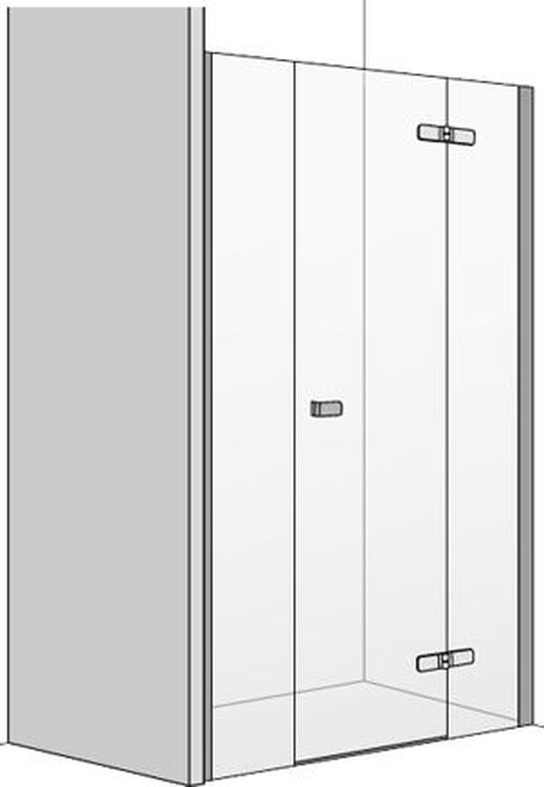 Porte battante Koralle S500 Chrom&eacute; Verre clair Plus image number 0