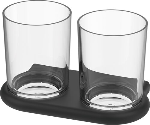Porte verre double Bodenschatz Nia noir mat