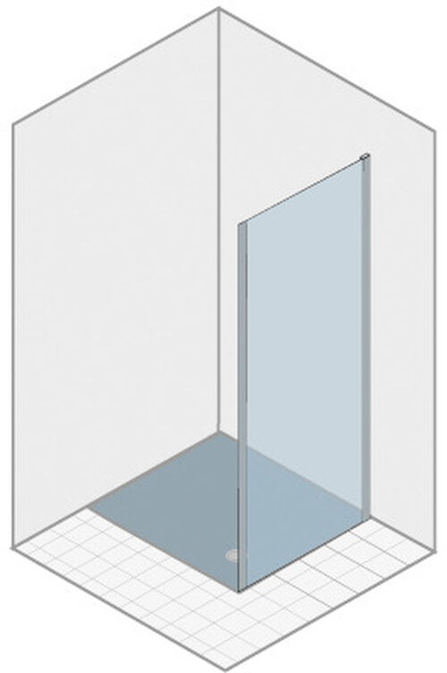 Seitenwand Duka Natura 4000, Bodenmontage Silberfarbig Echtglas klar protect