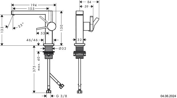 Einlochmischer Hansgrohe Tecturis E weiss matt image number 1