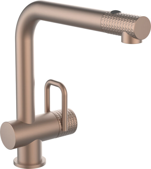 Sp&uuml;ltischmischer Laufen Twin Edelstahl geb&uuml;rstet PVD rosegold Diamonds image number 0