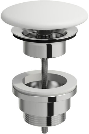 Piletta di scarico 1¼" con coperchio in ceramica per lavabi senza troppopieno 