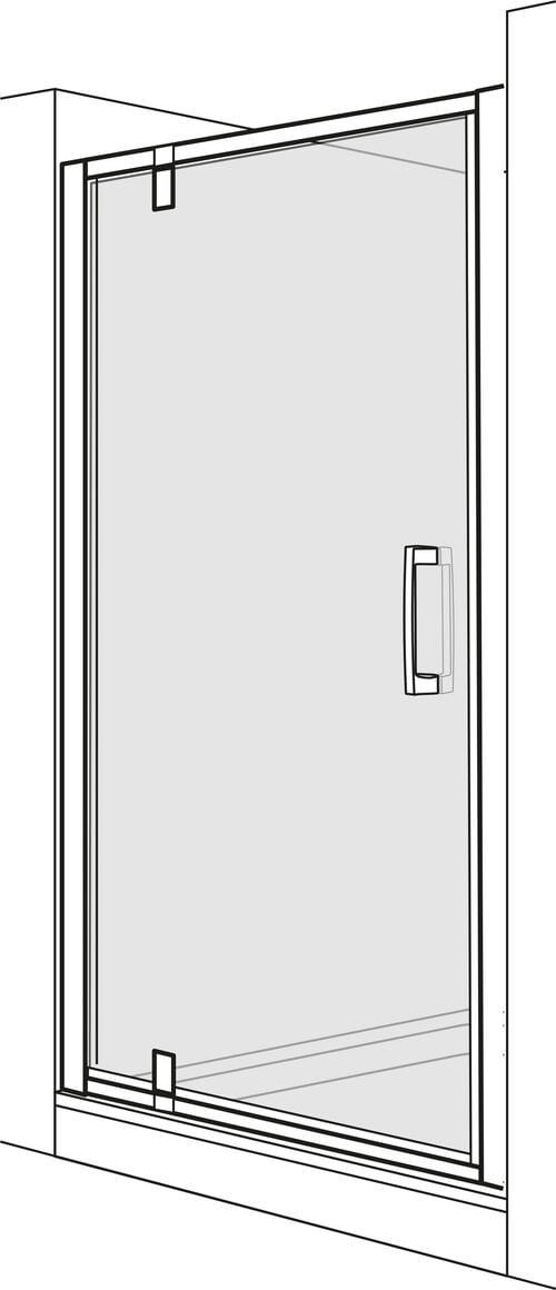 Porta a pendolo Duscholux Optima 6 Pivot Argento eloxato Vetro trasparente