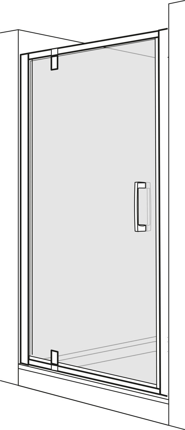 Pendelt&uuml;re Duscholux Optima 6 Pivot Silbereloxiert Echtglas klar image number 0