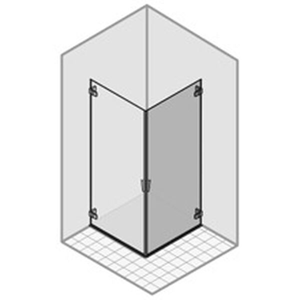 Porta oscillante duka pura 5000 per cabina diagonale cerniere a destra image number 0