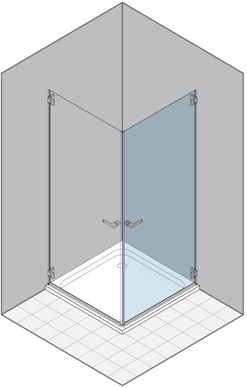 Pendelt&uuml;re Duka Gallery 3000 New Verchromt/Alu hochglanz Echtglas klar