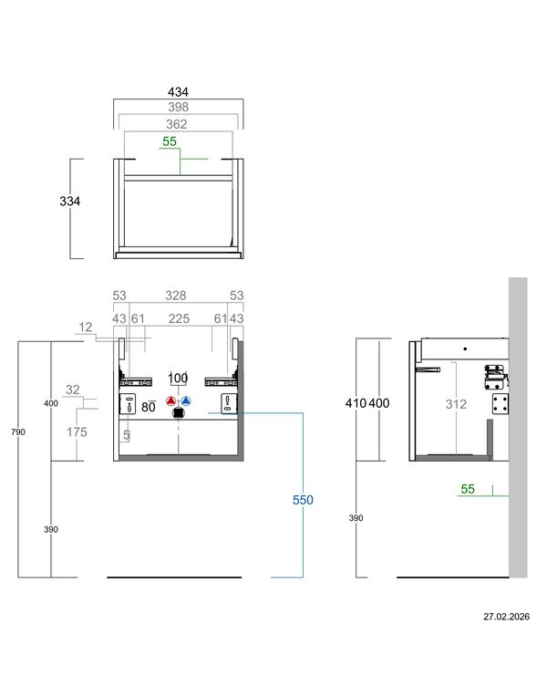 Meuble sous-lavabo Alterna meda S Blanc premium image number 1