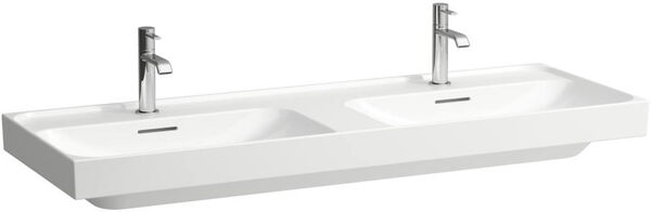 Lavabo double Laufen Meda 130 x 46 cm Blanc Cleaneffekt image number 0