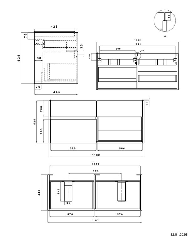 Meuble sous-lavabo Alterna calea S Blanc premium image number 1