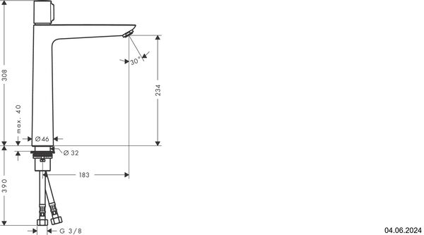 M&eacute;langeur monobloc Hansgrohe Talis Select E 240 Chrom&eacute; image number 1