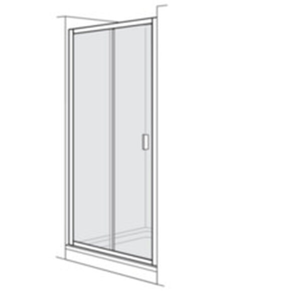 Porta scorrevole Duscholux Optima 400, larghezza 1400 mm (1358 - 1408 mm), parte fissa a sinistra, image number 0