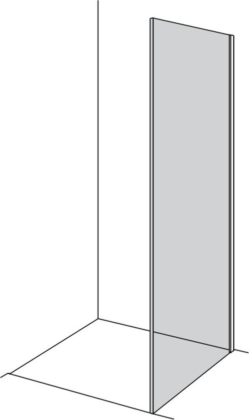 Paroi latérale à pose libre Duscholux Air 2 argent éloxé Verre clair CareTec Pro