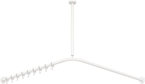 Duschvorhangstange L-Form Hewi 900 Weiss matt