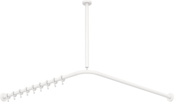 Duschvorhangstange L-Form Hewi 900 Weiss matt image number 0