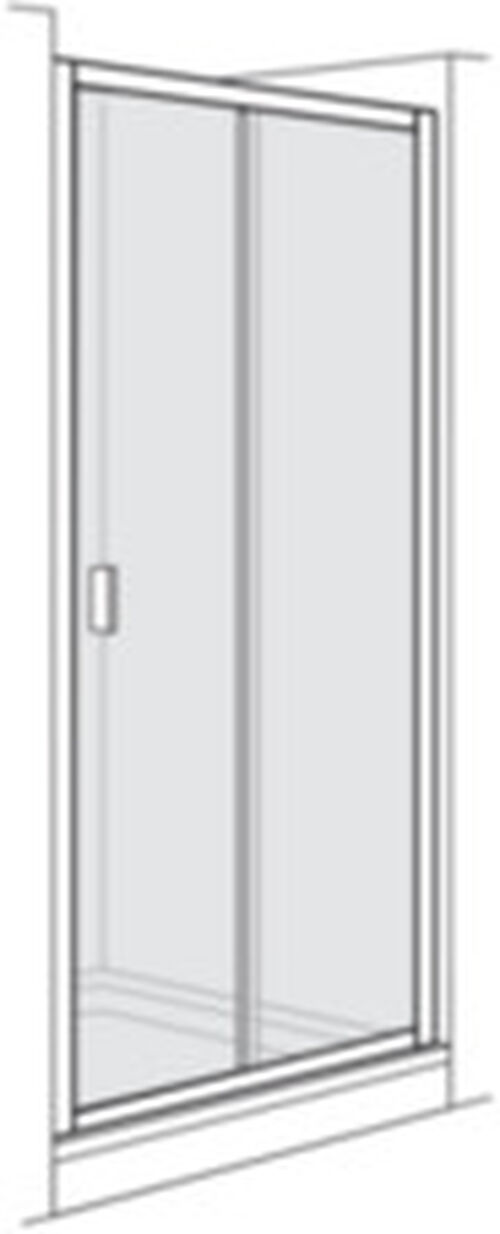 Porta scorrevole Duscholux Optima 400 Argento eloxato Vetro trasparente