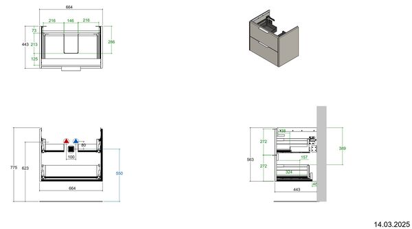 Meuble sous-lavabo Alterna pro S Anthracite image number 3