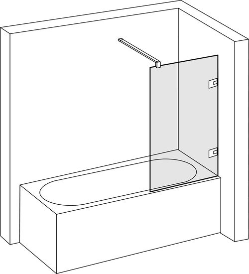 Paroi latérale à pose libre Alterna lin.3 Noir mat Verre clair CareTec Pro