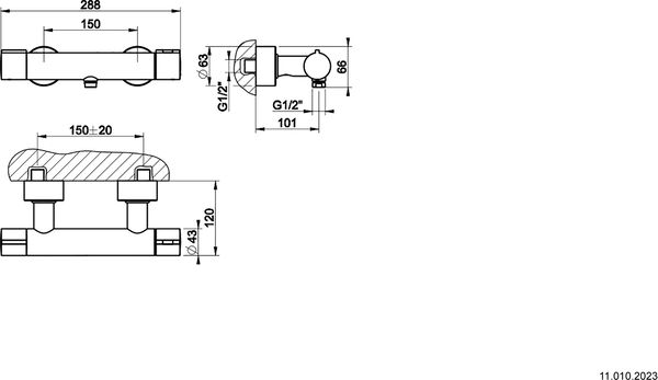 Duschenmischer Thermostat Emporio Via Tortona weiss cn image number 1