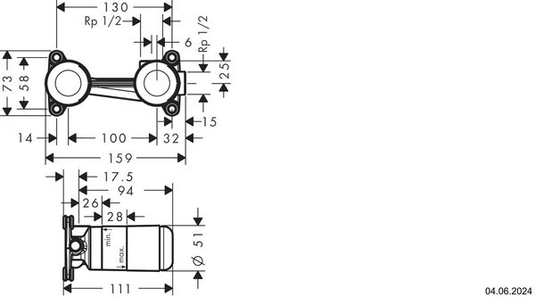 Einbaukörper Hansgrohe ½" image number 1
