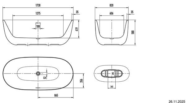 Badewanne Kaldewei Meisterst&uuml;ck Oyo Duo Weiss Cleaneffekt image number 5