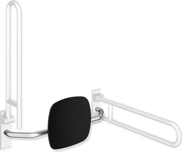 Rückenstütze Hewi 805 Edelstahl matt Lehne Tiefschwarz image number 0