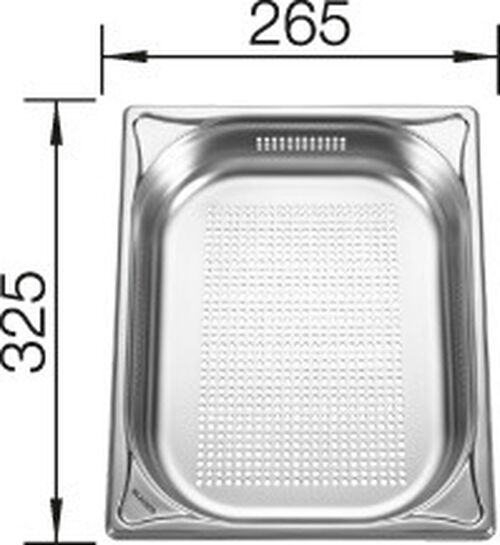 Blanco Zubehör GN ½ Garbehälter aus Edelstahl, gelocht, 65 mm tief