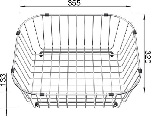 Blanco Zubehör Geschirrkorb aus Edelstahl 350 x 315 x 120 mm Edelstahl