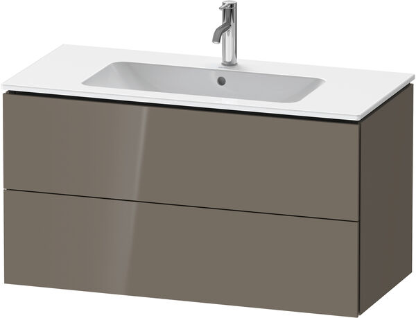 Meuble sous-lavabo L-Cube flannel grey brillant image number 0