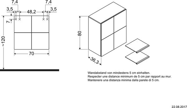 Armoire latérale L-Cube chêne foncé brossé image number 1
