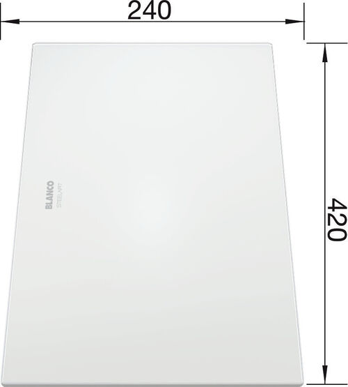Blanco Planche á découper en verre blanc satiné 420 x 240 mm