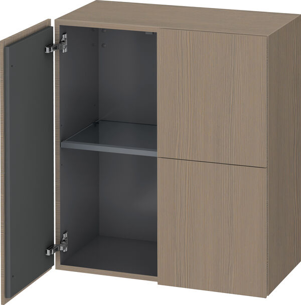 Armadietto laterale L-Cube l:70 cm, a:80 cm, p:36,3 cm 2 porte, maniglioni 1 ripiano in vetro image number 0