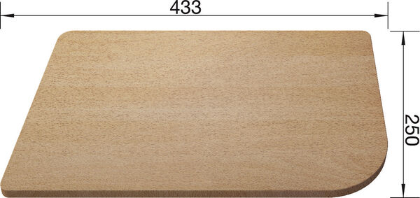 Blanco Zubehör Schneidbrett aus massiver Buche 433 x 250 mm Buchenholz image number 0