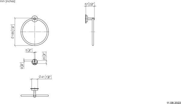 Porte-linge à anneau Dornbracht Meta platine mat image number 1