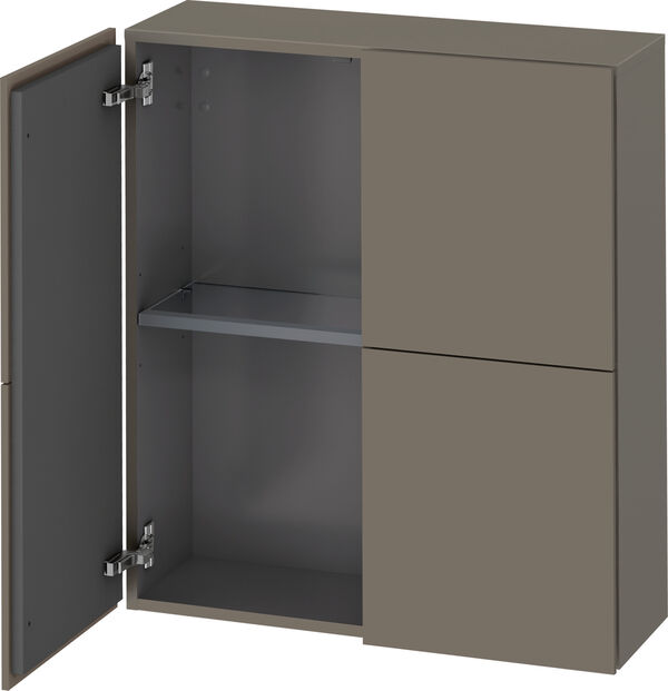 Armadietto laterale L-Cube l:70 cm, a:80 cm, p:24,3 cm 2 porte, maniglioni a listello 1 ripiano in vetro image number 0